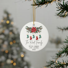 Family Christmas Ornament Includes Family Members and Year
