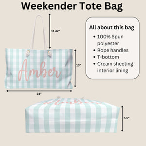 Personalized Weekender Bag, Oversized Bag, Carry On Bag, Gym Bag, Hospital Bag, Name Bag, Gift for Mom