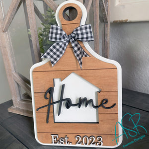Decorative Mini Cutting Board with House and Established year