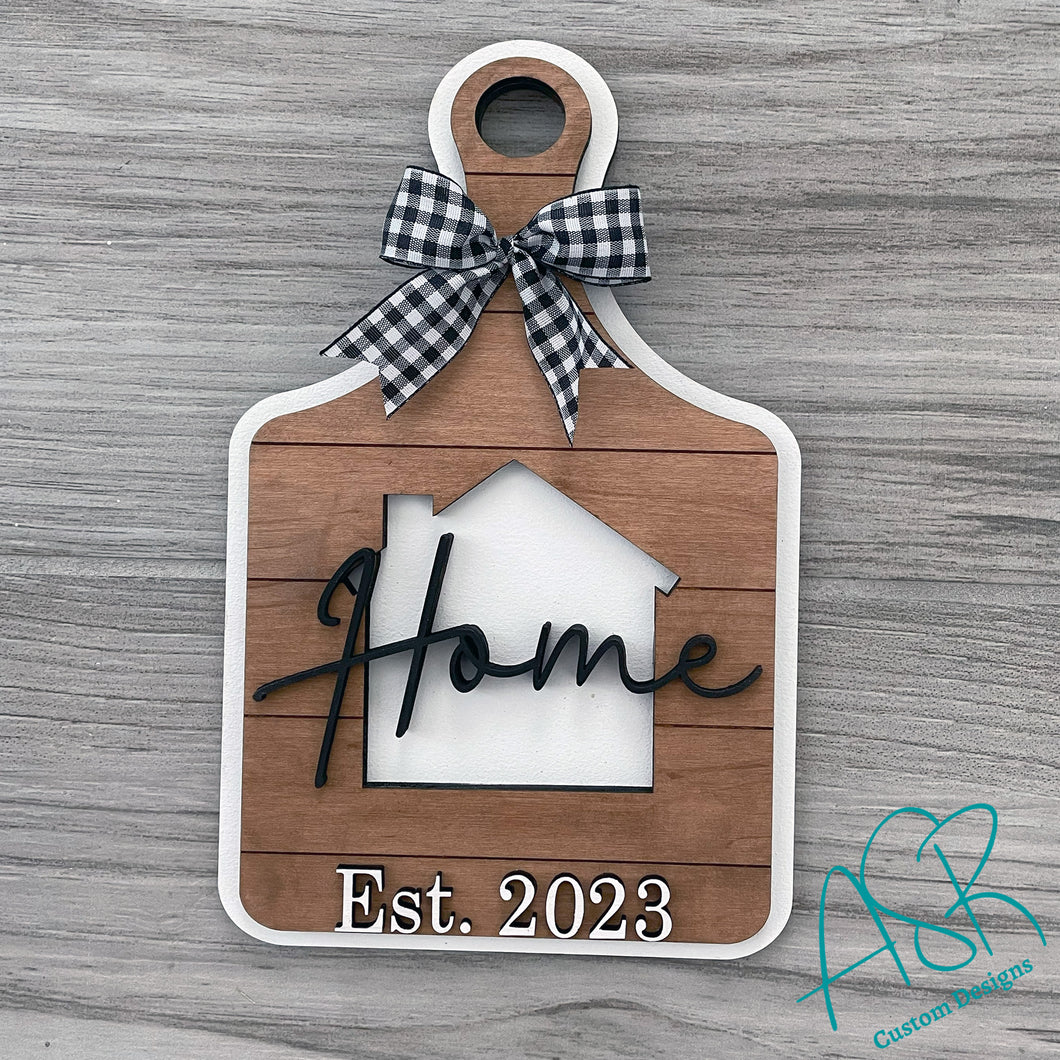 Decorative Mini Cutting Board with House and Established year