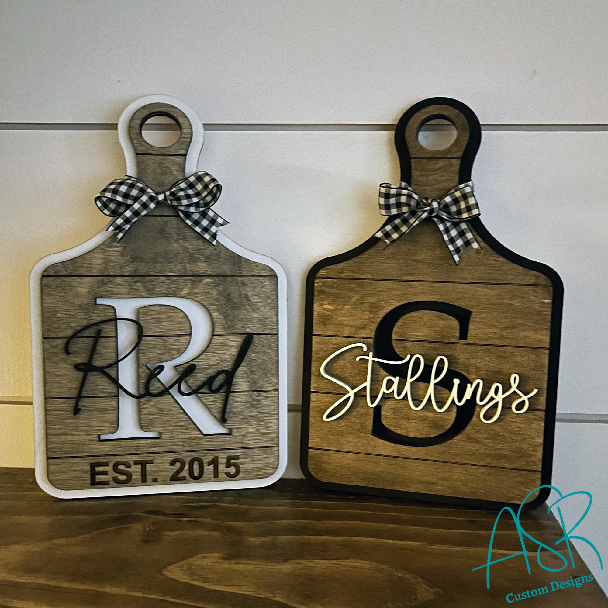 Decorative Mini Cutting Board with Initial, Last Name and Established – ASR  Custom Designs