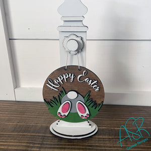 Happy Easter Bunny Butt 5 inch Round Interchangeable