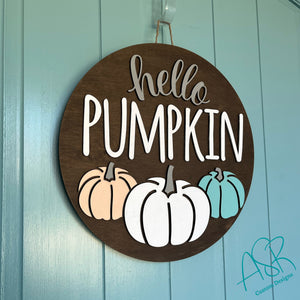 Hello Pumpkin Door Hanger - FREE SHIPPING