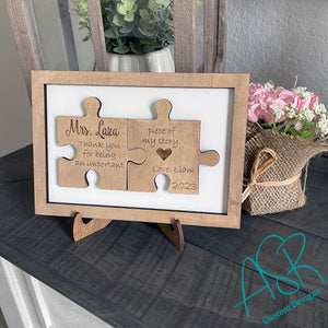 Personalized Teacher Puzzle Sign