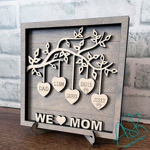 Family Tree Sign, Includes 1-25 Hearts