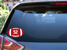 Football with Name and Number Vinyl Decal - FREE SHIPPING