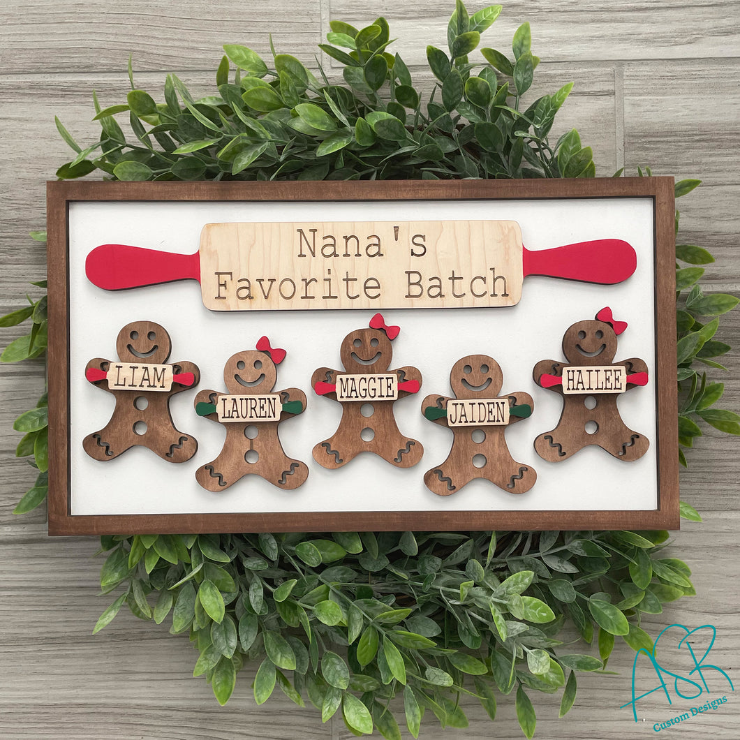 Personalized Gingerbread Family Sign - Free Shipping