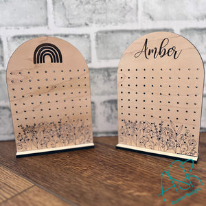 Personalized Wood Earring Stand