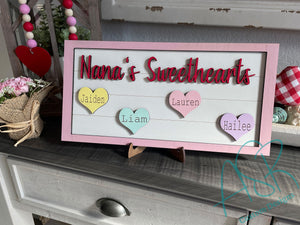 Valentine's Nana's Sweethearts sign