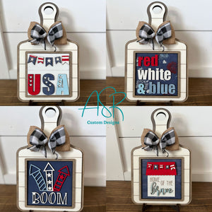 Patriotic Tiles for Interchangeable Cutting Board