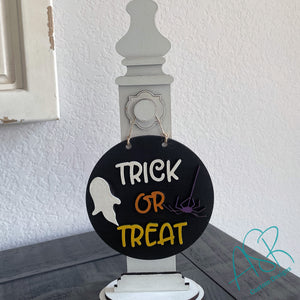 Trick or Treat 5 inch Round with Mini Post Holder