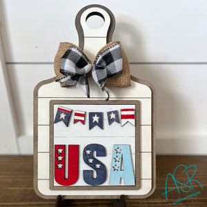 Patriotic Tiles for Interchangeable Cutting Board