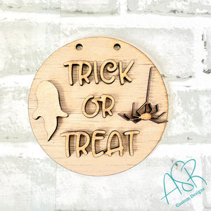 Trick or Treat 5 inch Round with Mini Post Holder