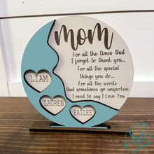 Mother's Day Personalized Round Wood Sign - Thank You Mom