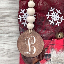 Personalized Beaded Christmas Stocking Tags, Wood tags, Gift Tags