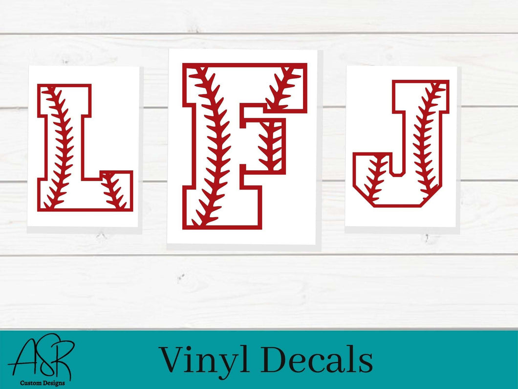 Baseball Letter Decal - FREE SHIPPING