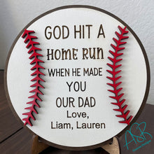 God Hit a Home Run When He Made You Our Dad, Baseball sign, Father's Day