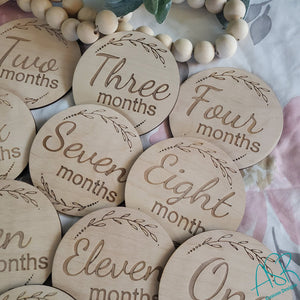 Monthly Milestone Rounds for Photos, Milestone Markers, Baby photo props, Wood monthly rounds